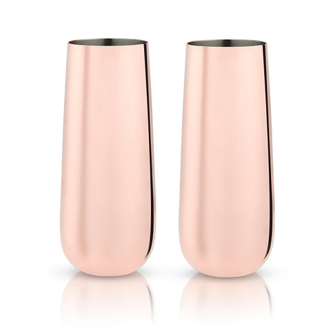 Copper Stemless Champagne Flutes