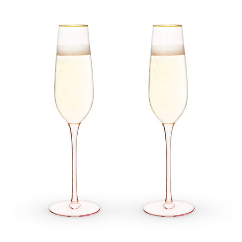 Rose Crystal Champagne Flutes