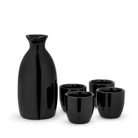 5-Piece Sake Set in Black