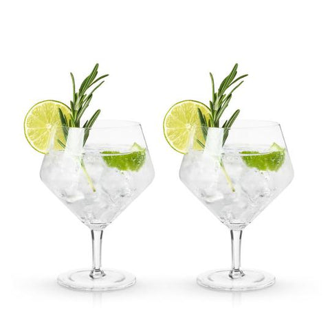 Angled Crystal Gin & Tonic Glasses